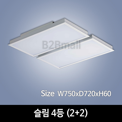[하남조명] 슬림 거실 4등 (2+2) (광학산아크릴) (HN-A1-02(343))