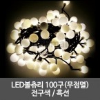 LED볼츄리 100구(무점멸) /전구색 / 흑선