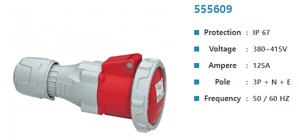 아남콘센트(3P+N+E 125A)	415V 555609 N상 모빌(IP67)